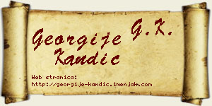 Georgije Kandić vizit kartica